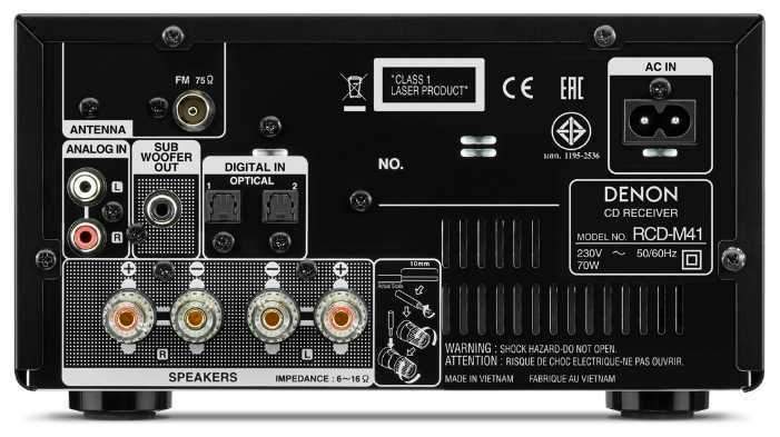 CD проигрыватель Denon RCD-M41 Black – цена, описание и отзывы — фото