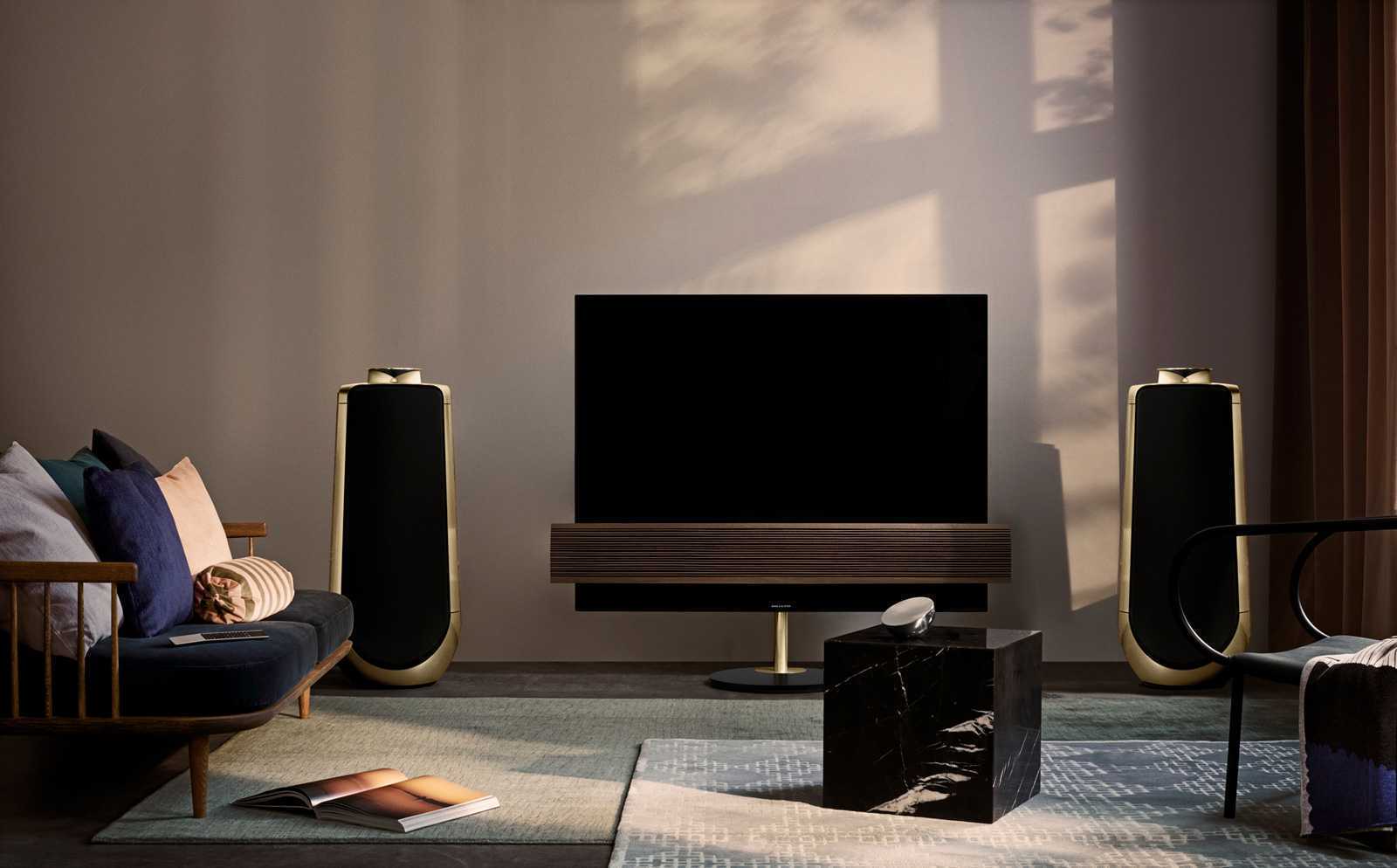 Напольная акустическая система Bang & Olufsen Beolab 50 Brass Tone, Black Cover / Smoked Oak Side Panel – цена, описание и отзывы — фото