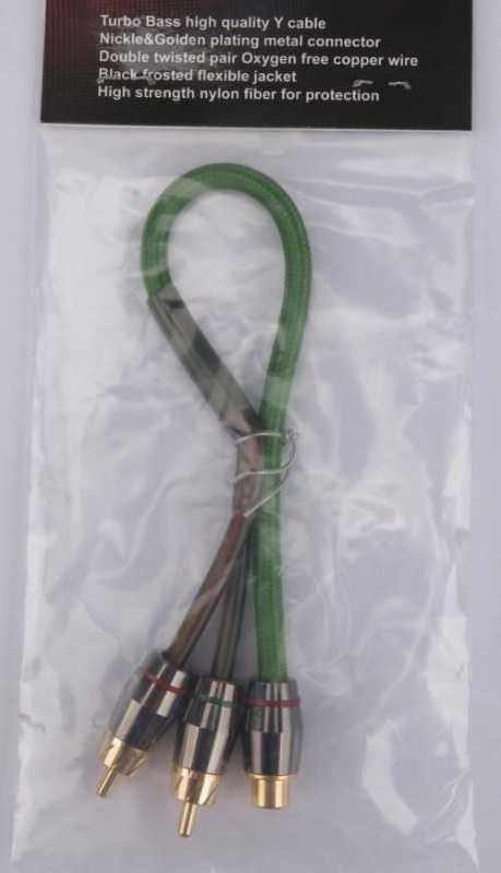 Y-коннектор Turbo Bass Y-RCA 1F2M - Green – цена, описание и отзывы — фото