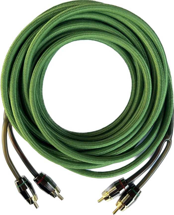 Межблочный кабель Turbo Bass 17FT RCA - Green – цена, описание и отзывы — фото
